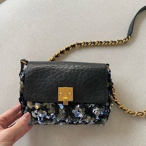 Marc Jacobs Sequin & Leather Flap Crossbody